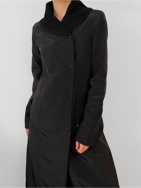 Vintage Calvin Klein Onyx Reversible asymmetrical snap button coat